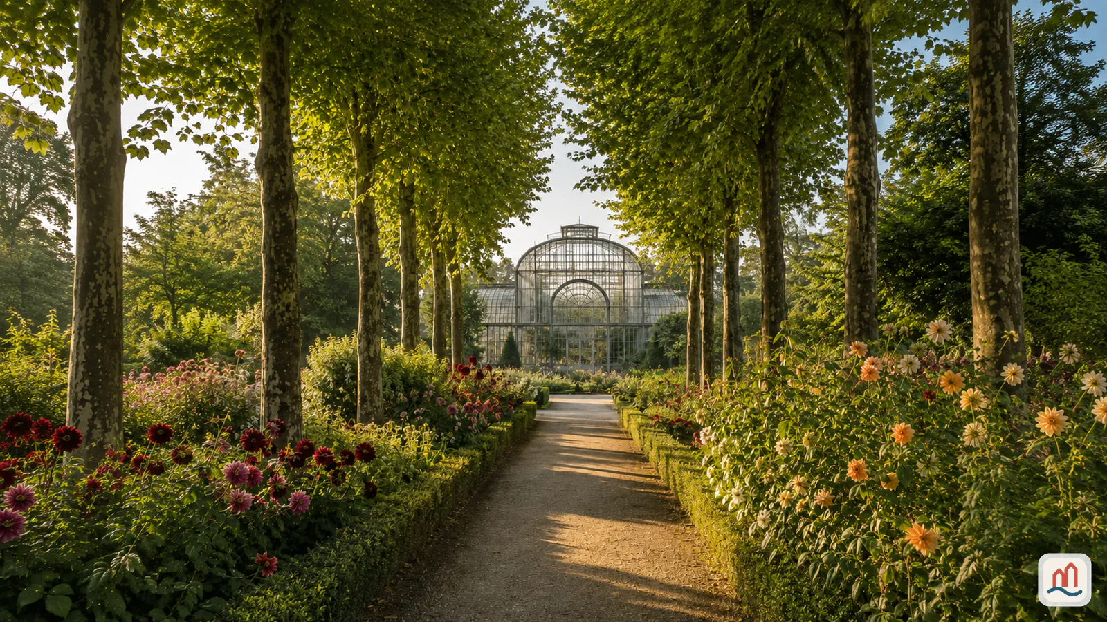 Volière du Jardin des Plantes de Rouen avec des oiseaux exotiques.